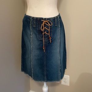 Faded Glory Lace Up Jean Skirt Size 4